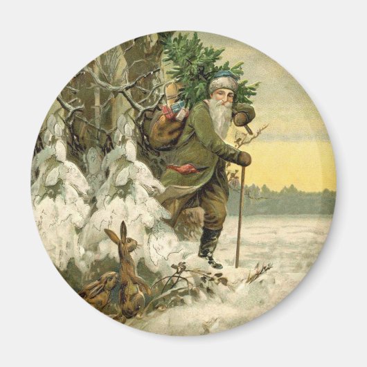 Aimant Vintage Père Noël Noël Victorien (Devant)