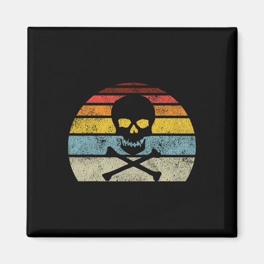 Aimant Vintage Pirate Crossbones Drapeau Style rétro H (Devant)