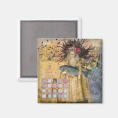 Aimant Vintage Pisces femme gothique classique (Recto/Verso)