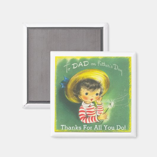 Aimant Vintage pour papa (Recto/Verso)