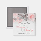 Aimant Vintage Primrose Rose Mariage (Recto/Verso)