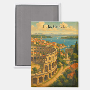 Aimant Vintage Pula Croatia Travel City View