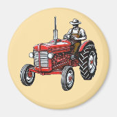 Aimant Vintage Red Tractor (Devant)
