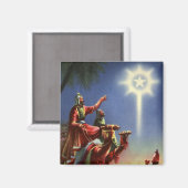 Aimant Vintage Religion, Sages avec l'étoile de Bethléem (Recto/Verso)