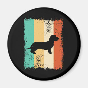Aimant Vintage Retro Dachshund À poils durs