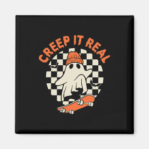 Aimant Vintage Retro Halloween Creep It Real Ghost Boy Fa