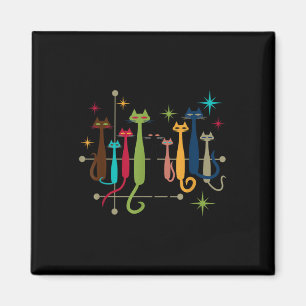 Aimant Vintage Retro Mid-Century Moderne Look Chats les a