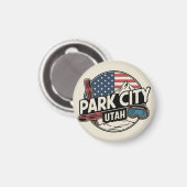 Aimant Vintage Retro Park City Utah Mountain cadeaux (Recto/Verso)