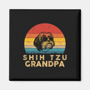 Aimant Vintage Retro Shih Tzu Grandpa Amoureux des chiens