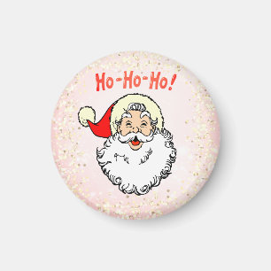 Aimant Vintage Rose Jolly Père Noël Souriant Visage Noël