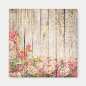 Aimant Vintage Russe Romantique Rose Bois (Devant)