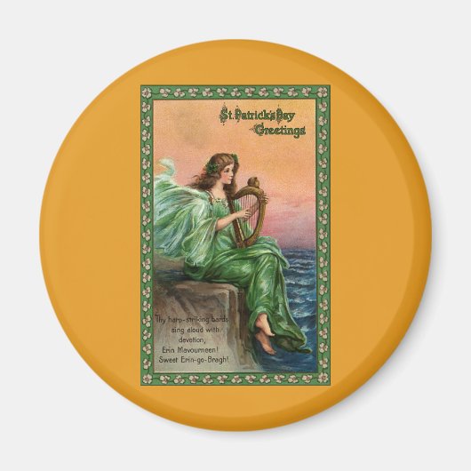 Aimant Vintage Saint Patrick. Exil d'Erin Beach (Devant)