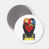 Aimant Vintage Saint Valentin, Amour et Romance (Recto/Verso)