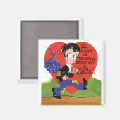 Aimant Vintage Saint Valentin, Hobo Boy Heart (Recto/Verso)