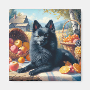 Aimant Vintage Schipperke Peinture de chiot