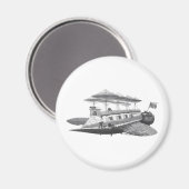 Aimant Vintage Science Fiction Steampunk Airship Eclipse (Recto/Verso)
