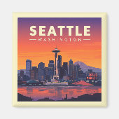 Aimant Vintage Seattle Washington (Devant)