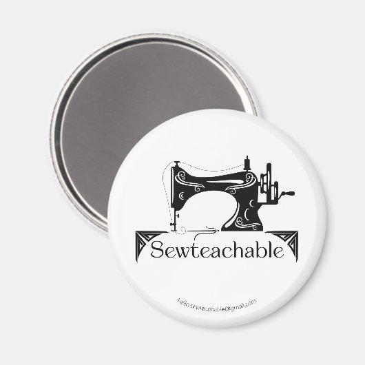 Aimant Vintage Sewing Machine, Sewteachable (Recto/Verso)