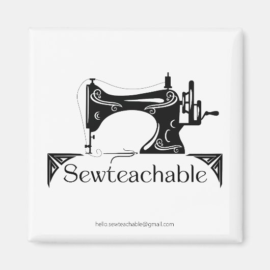 Aimant Vintage Sewing Machine, Sewteachable  (Devant)