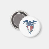 Aimant Vintage Shield Red White Blue American Eagle (Recto/Verso)