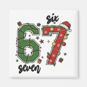Aimant Vintage Six Seven 67 Mème 67 Noël Fête Femme