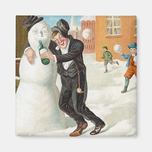 Aimant Vintage Snowman (Devant)