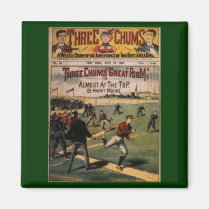 Aimant Vintage Sports Baseball Three Chums Magazine Cover