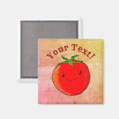 Aimant Vintage style d'impression jolie tomate caricature (Recto/Verso)