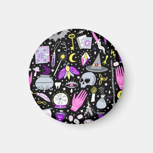 Aimant Vintage tartan brun-orange. (Devant)