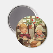 Aimant Vintage Thanksgiving, Grâces Enfants (Recto/Verso)