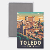 Aimant Vintage Toledo Espagne Alcazar Travel (Recto/Verso)