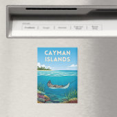 Aimant Vintage Travel Cayman Islands Underwater Nature (In Situ (Lave-vaisselle))