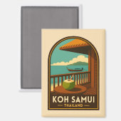 Aimant Vintage Travel Koh Samui Island Thailand Retro (Recto/Verso)