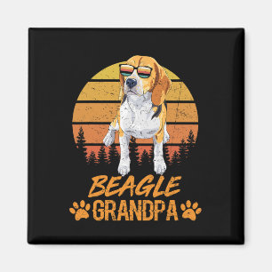 Aimant Vintage Tricolore Beagle chien grand-père paw papa