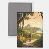 Aimant Vintage Tulum Mexico Travel (Recto/Verso)