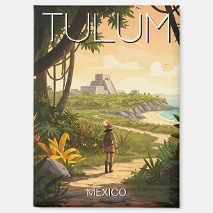 Aimant Vintage Tulum Mexico Travel