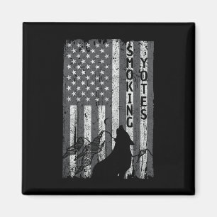 Aimant Vintage US Drapeau Coyote Chasse Chasse Chasseurs
