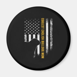 Aimant Vintage USA American Flag Coolest Anglais Bulldog