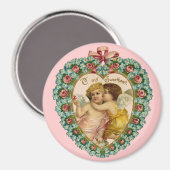 Aimant Vintage Valentine Affectionate Cherubs (Recto/Verso)