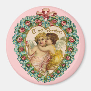 Aimant Vintage Valentine Affectionate Cherubs
