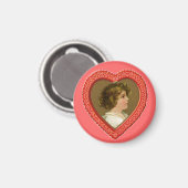 Aimant Vintage Valentine Heart (Recto/Verso)