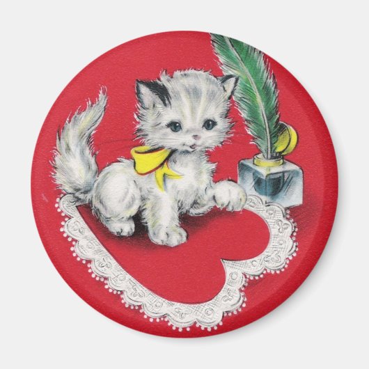 Aimant Vintage Valentine Kitty (Devant)