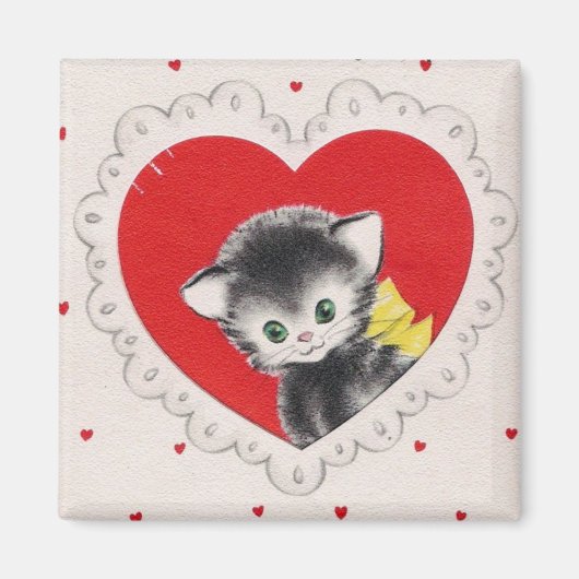 Aimant Vintage Valentine Kitty (Devant)