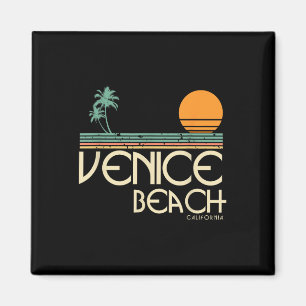 Aimant Vintage Venice Beach California Sunset Palmes