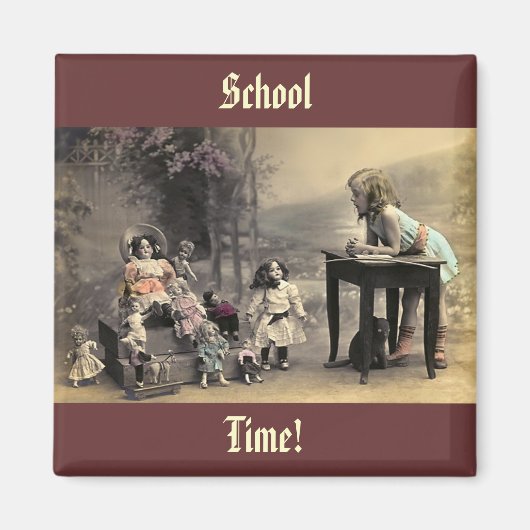 Aimant Vintage Victorian Dolls School Time Frinet (Devant)