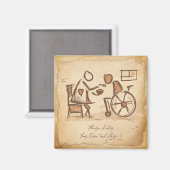 Aimant Vintage Vieux Mode Aide-soignant, Infirmière (Recto/Verso)