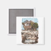 Aimant Vintage voyage Afrique de Zanzibar (Recto/Verso)