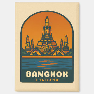 Aimant Vintage voyage Bangkok Thaïlande Retro Graphisme