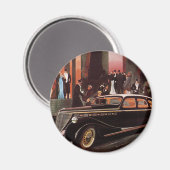 Aimant Vintage voyage, Élégante Limousine Limousine Stret (Recto/Verso)