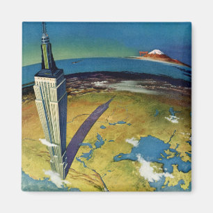 Aimant Vintage voyage New York City Empire State Building